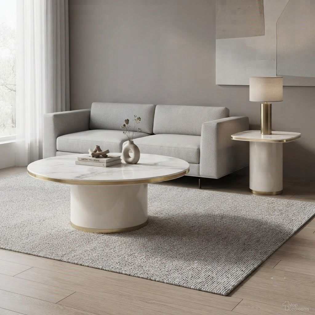 Gineverra Occasional Table Set In Ivory Gold