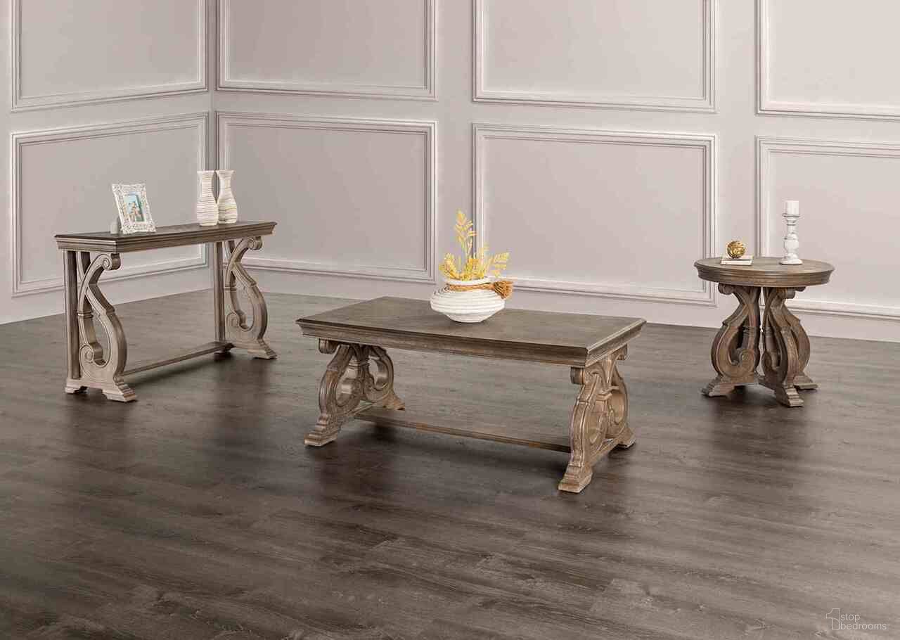 The appearance of Giordani Occasional Table Set In Weathered Oak designed by Furniture of America in the traditional interior design. This weathered oak piece of furniture was selected by 1StopBedrooms from Giordani Collection to add a touch of cosiness and style into your home. Sku: FM4519AK-C;FM4519AK-E. Material: Solid Wood.