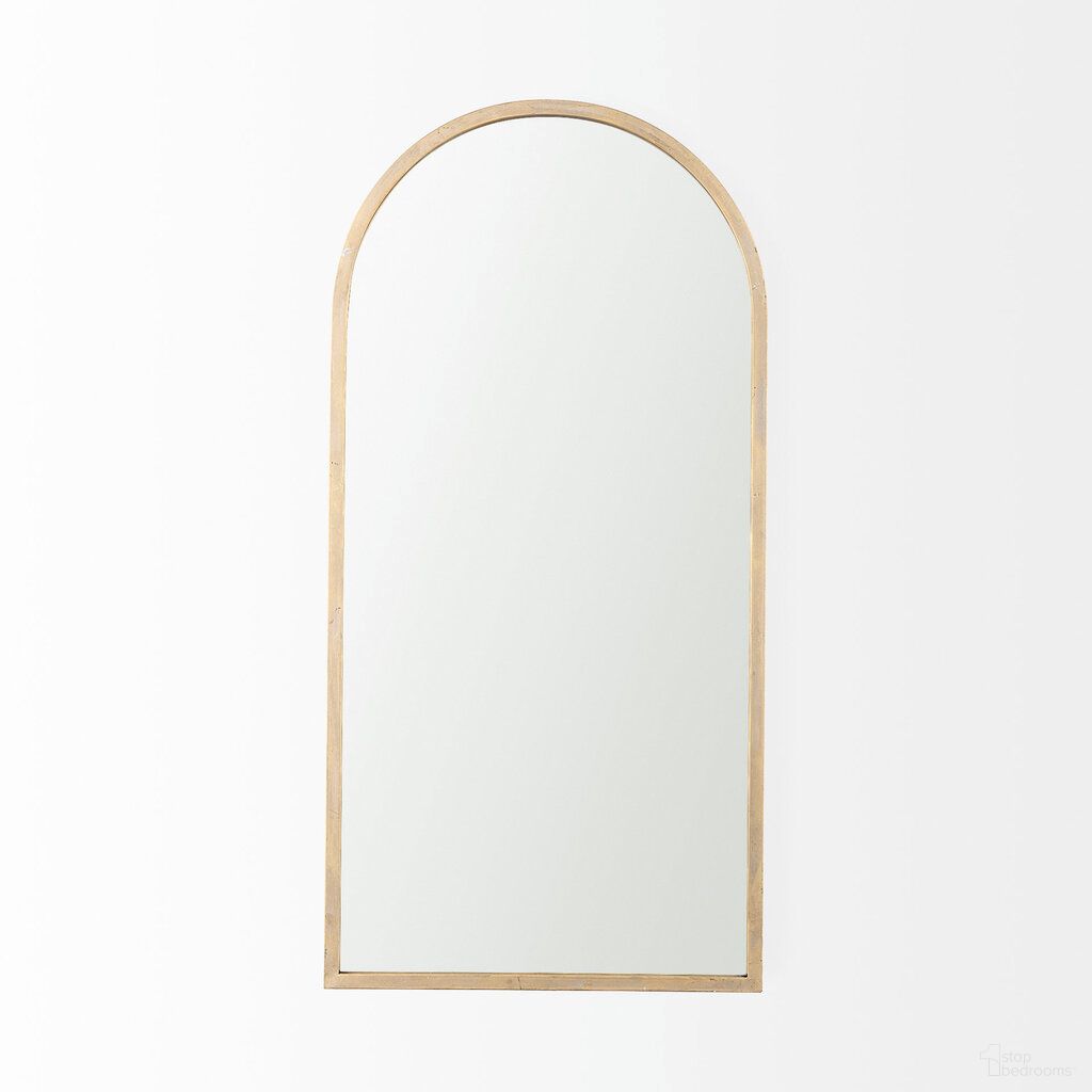 Giovanna Metal Frame Rounded Arch Vanity Mirror In Gold