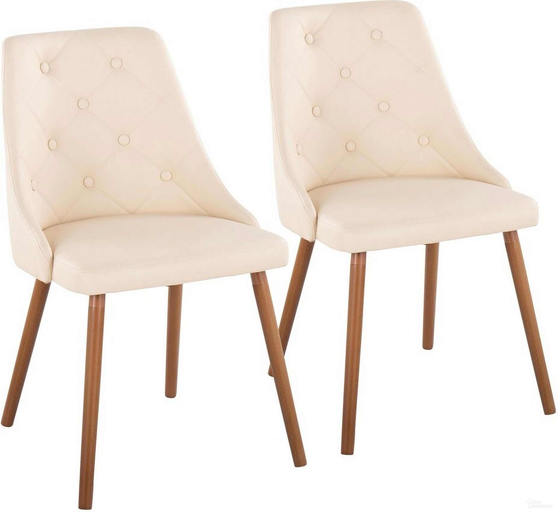 Giovanni Chair Set of 2 with Tapered Legs In Walnut