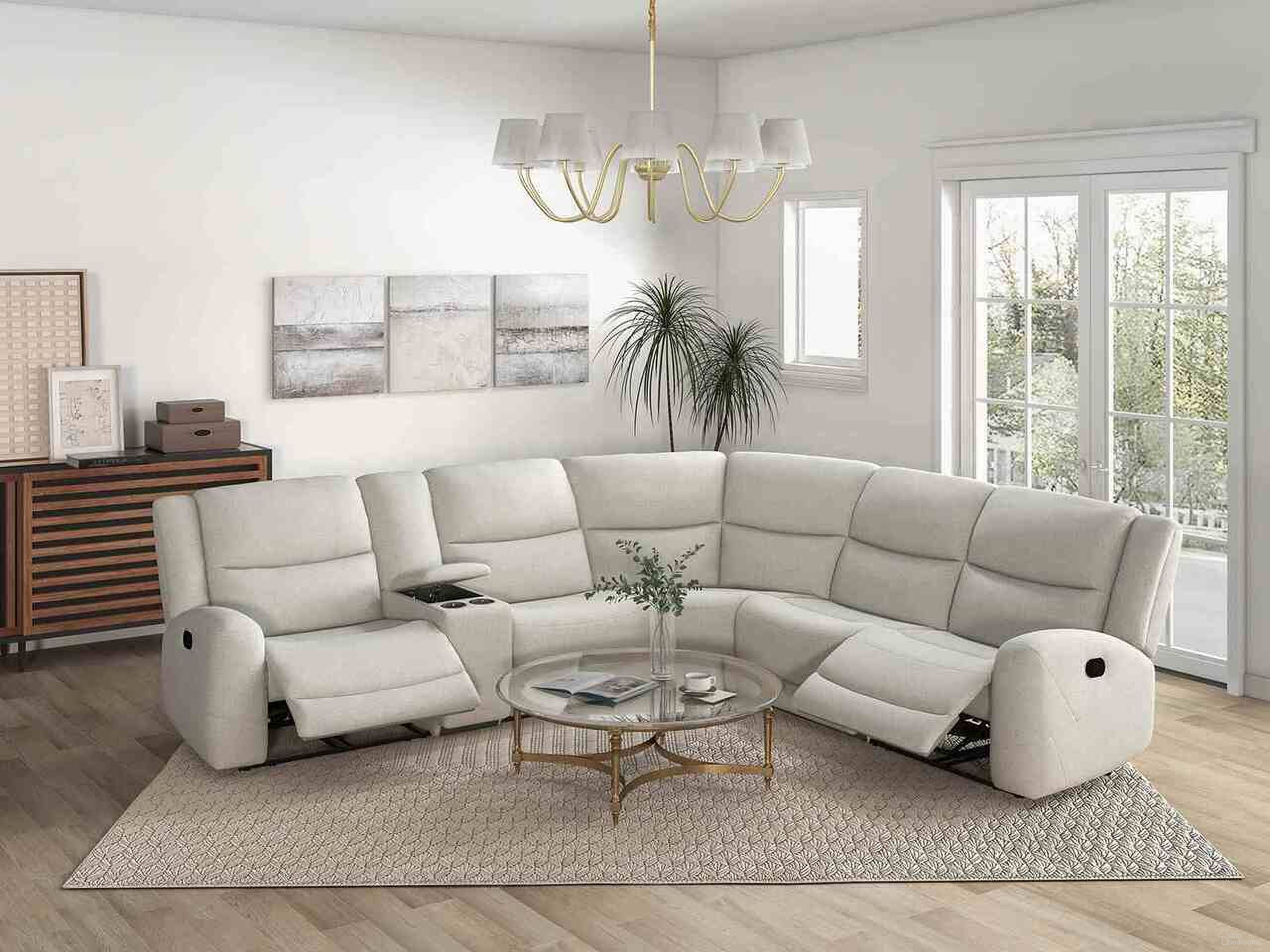 The appearance of Giraldus Sectional In Beige designed by Furniture of America in the transitional interior design. This beige piece of furniture was selected by 1StopBedrooms from Giraldus Collection to add a touch of cosiness and style into your home. Sku: CM9988BG-LCH-M;CM9988BG-RCH-M;CM9988BG-AC;CM9988BG-AC;CM9988BG-CNR;CM9988BG-CS. Material: Polyester.