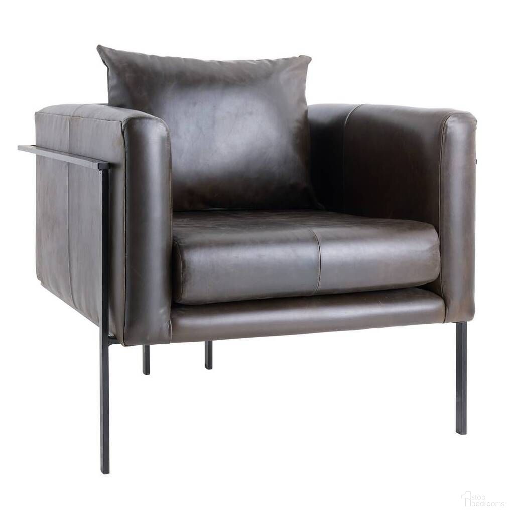 The appearance of Giroud Lounge Chair In Ore designed by Arteriors in the industrial interior design. This ore piece of furniture  was selected by 1StopBedrooms from Giroud Collection to add a touch of cosiness and style into your home. Sku: FRI26. Material: Leather.