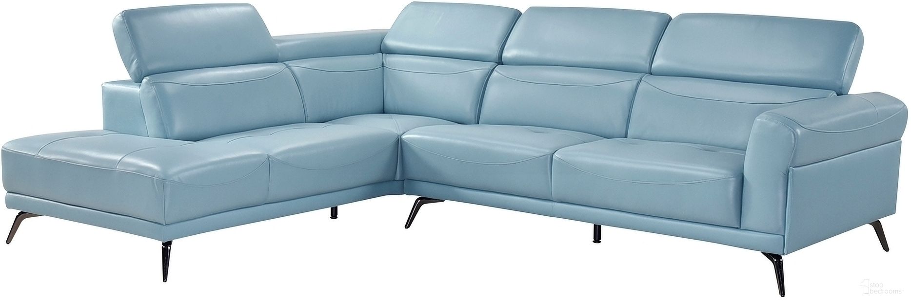 Giselle 2-Piece Sectional with Left Side Chaise In Blue