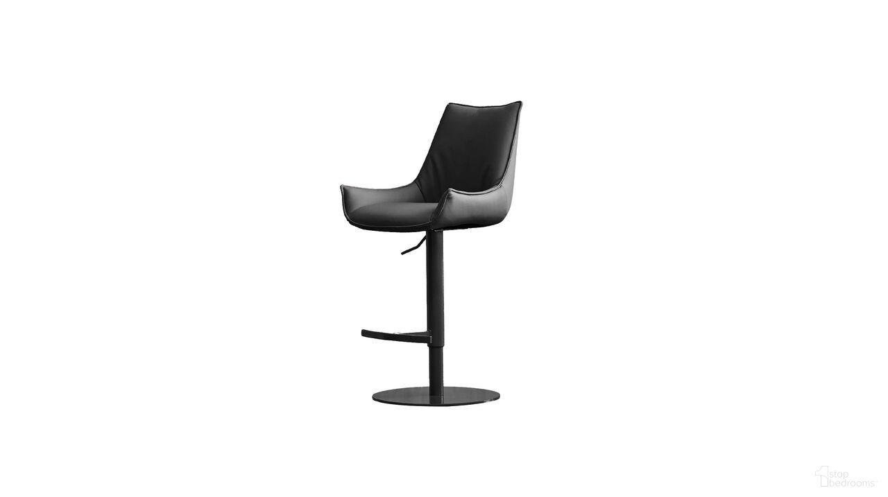 Giulia Bar Stool Hydraulic Black Powder Coated Steel Base In Black