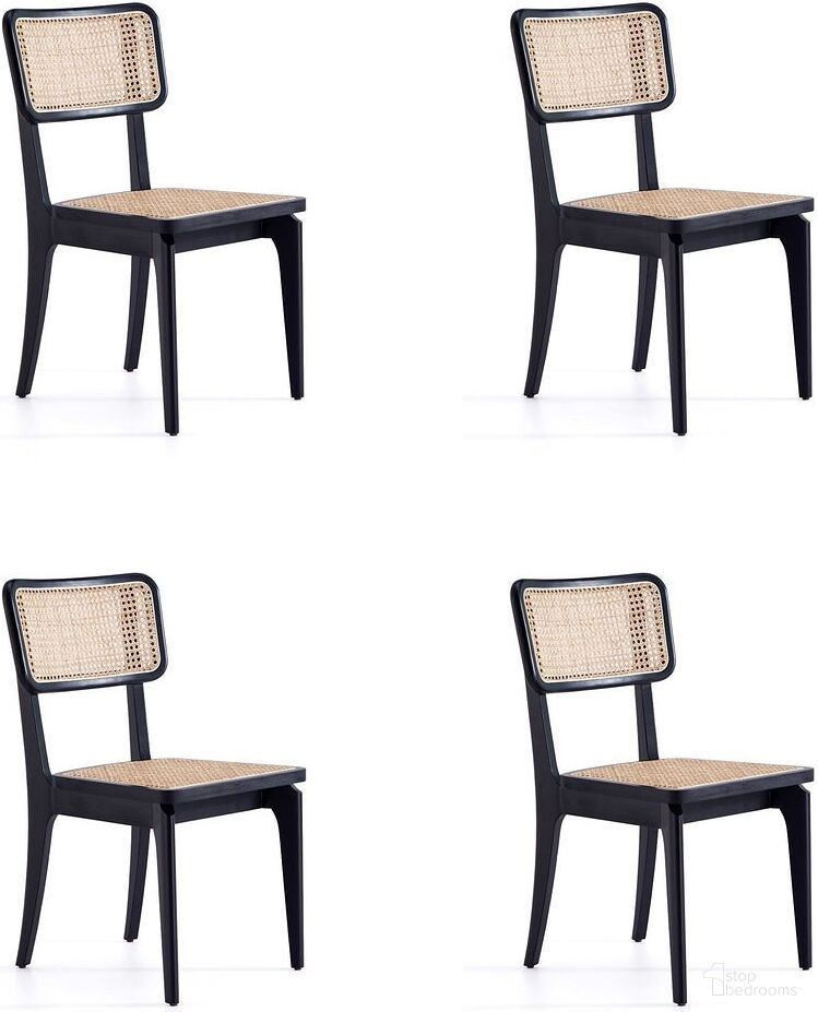 The appearance of Giverny Dining Chair In Black And Natural Cane Set of 4 designed by Manhattan Comfort in the industrial interior design. This black and natural piece of furniture was selected by 1StopBedrooms from Giverny Collection to add a touch of cosiness and style into your home. Sku: DCCA04-BK;DCCA04-BK. Material: Wood. Chair Type: Side Chair.