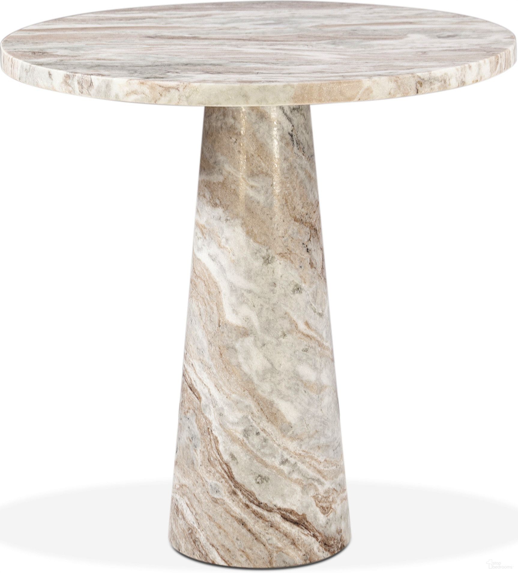 The appearance of Giza 30 Inch Round Dining Table In Brown Toronto Marble designed by Home Trends and Design in the transitional interior design. This brown piece of furniture  was selected by 1StopBedrooms from Giza Collection to add a touch of cosiness and style into your home. Sku: ZWGZARD30BRM. Table Base Style: Pedestal. Table Top Shape: Round. Material: Marble. Size: 30".