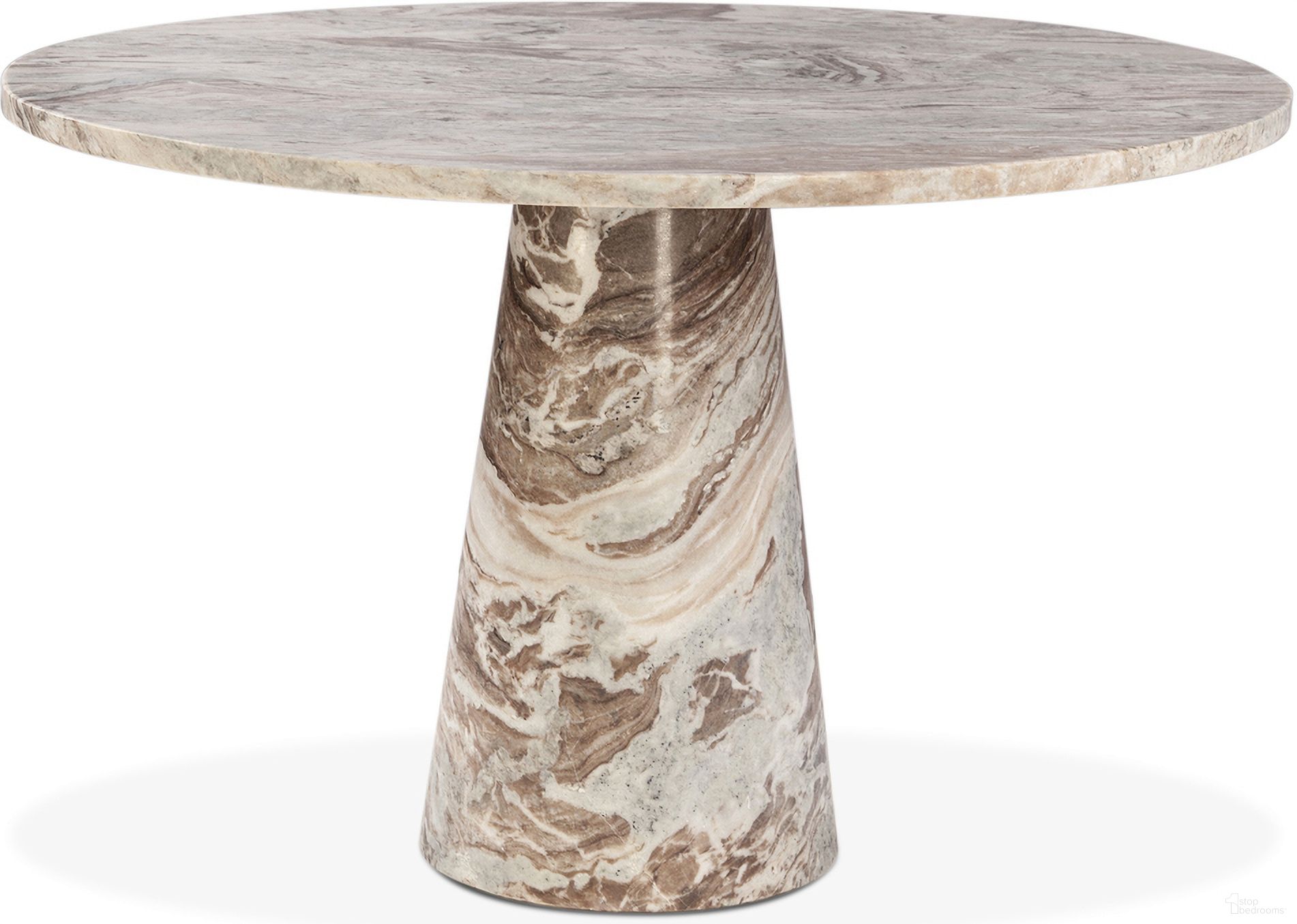 Giza 48 Inch Round Dining Table In Brown Toronto Marble