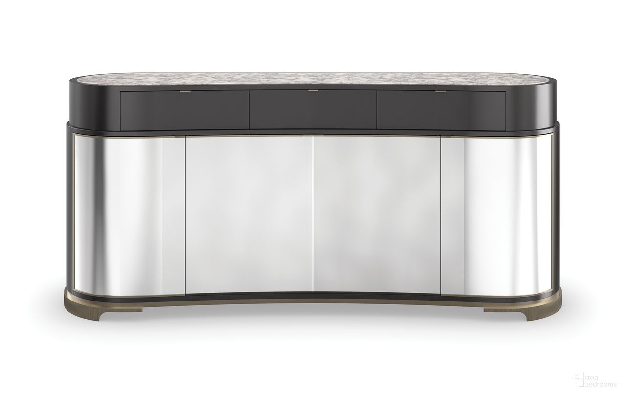 The appearance of Glace Sideboard In Black designed by Caracole in the modern / contemporary interior design. This black piece of furniture was selected by 1StopBedrooms from Glace Collection to add a touch of cosiness and style into your home. Sku: CLA-023-211. Material: Stone.