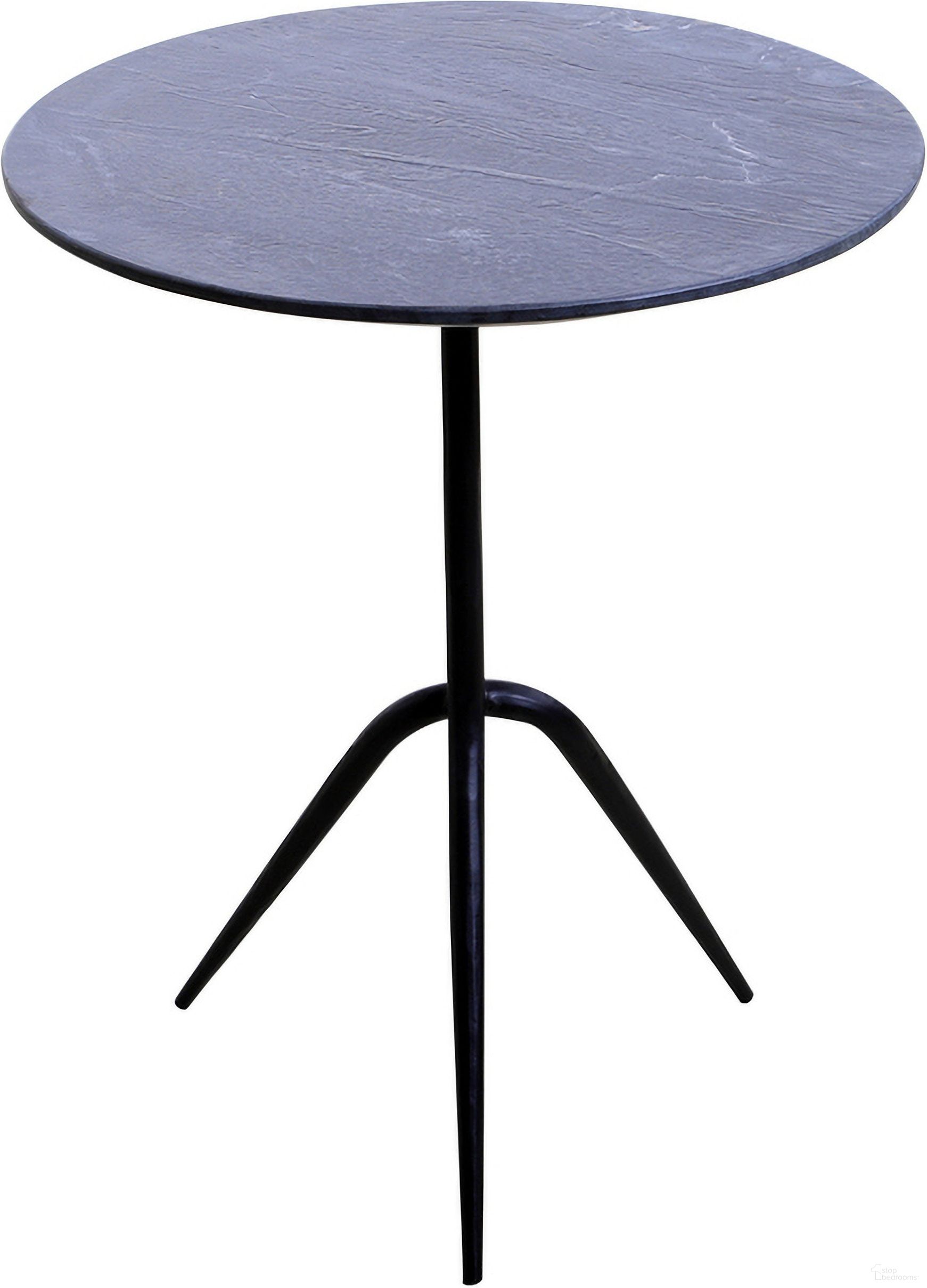 Glacier 18 Inch Accent Table with Lava Marble In White and Black