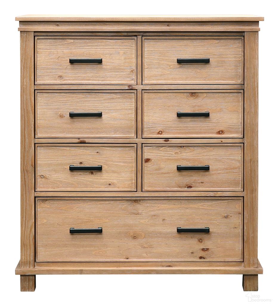 The appearance of Glacier Point Chest In Golden Java designed by A-America in the transitional interior design. This java piece of furniture was selected by 1StopBedrooms from Glacier Point Collection to add a touch of cosiness and style into your home. Sku: GLPGJ5600. Material: Solid Pine.