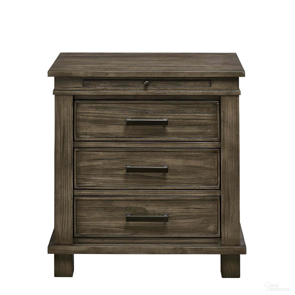 The appearance of Glacier Point Greystone Nightstand designed by A-America in the transitional interior design. This brown piece of furniture was selected by 1StopBedrooms from Glacier Point Collection to add a touch of cosiness and style into your home. Sku: GLPGR5750. Material: Pine.