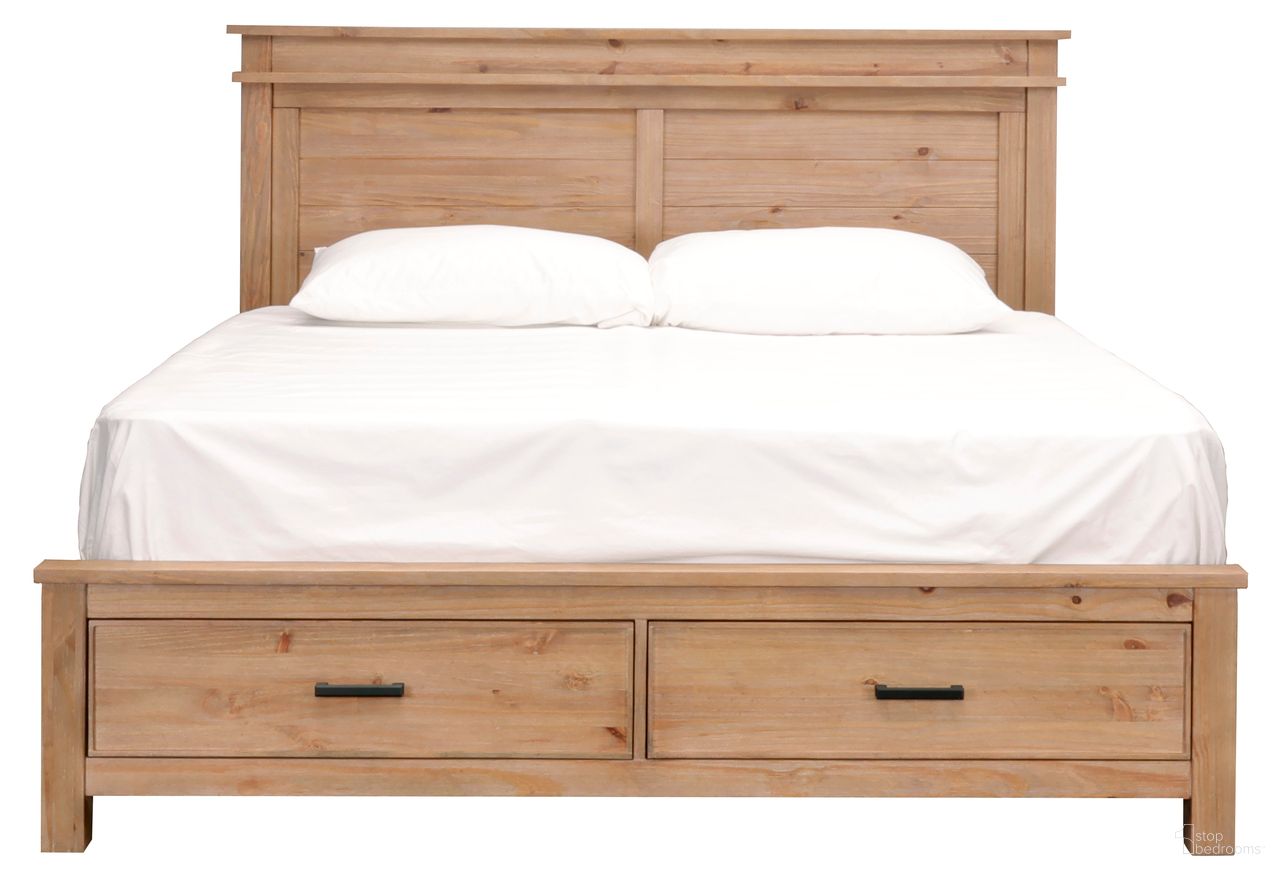 Glacier Point King Storage Bed In Golden Java