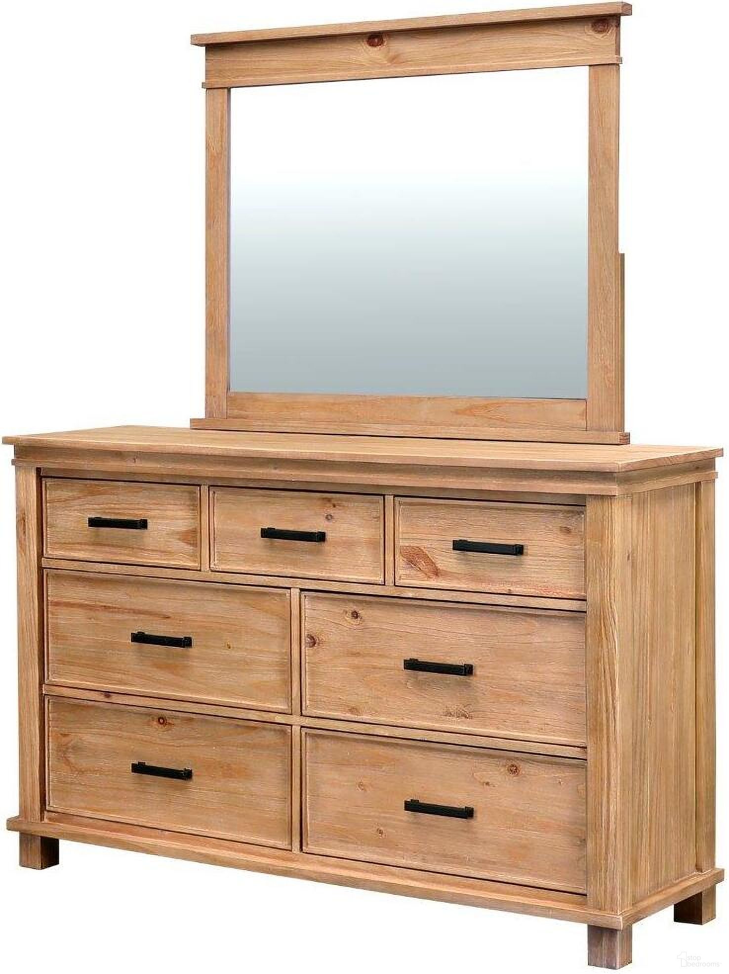 The appearance of Glacier Point Mirror In Golden Java designed by A-America in the transitional interior design. This java piece of furniture  was selected by 1StopBedrooms from Glacier Point Collection to add a touch of cosiness and style into your home. Sku: GLPGJ5550. Material: Solid Pine.
