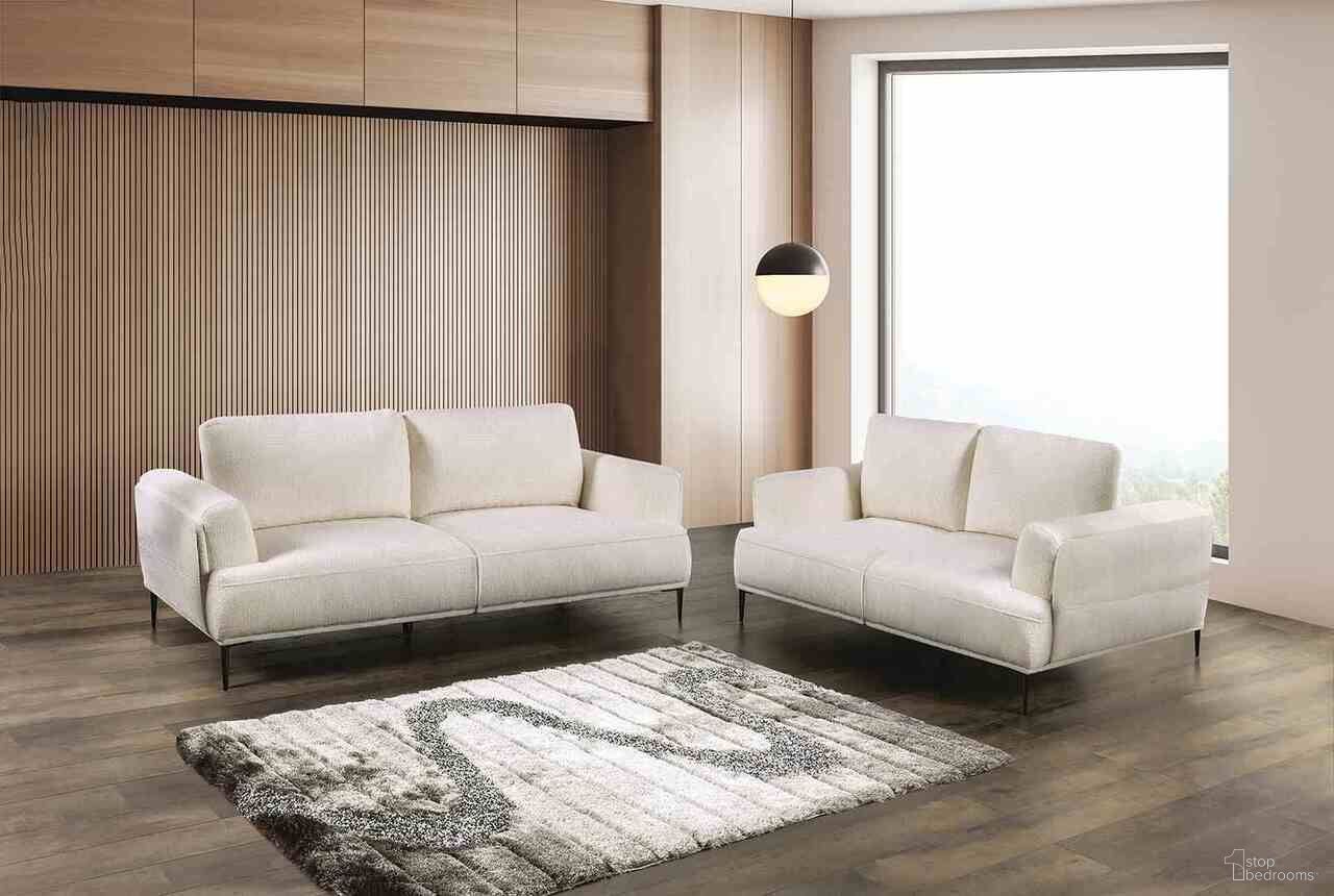 The appearance of Gladbach Living Room Set In Linen White designed by Furniture of America in the modern / contemporary interior design. This linen white piece of furniture  was selected by 1StopBedrooms from Gladbach Collection to add a touch of cosiness and style into your home. Sku: FM63007WH-SF;FM63007WH-LV. Material: Chenille.