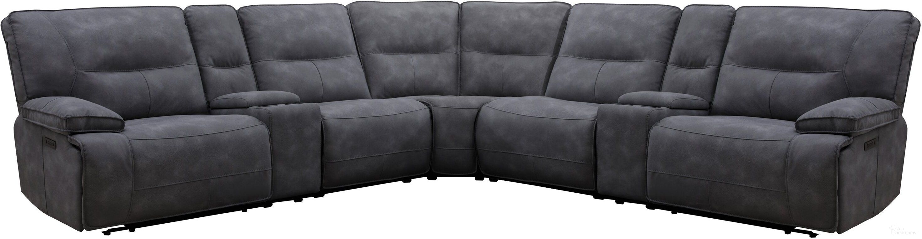 Gladiator 7 Piece Modular Power Zero Gravity Reclining Sectional with Power Adjustable Headrests In Cobalt