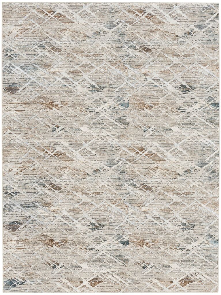 Glam 9' x 12' Modern Indoor Rug In Grey Multi