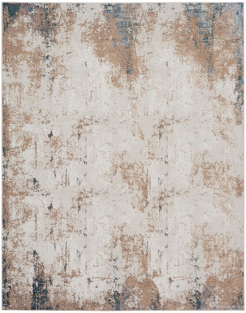 Glam 9' x 12' Indoor Rug In Taupe and Multi