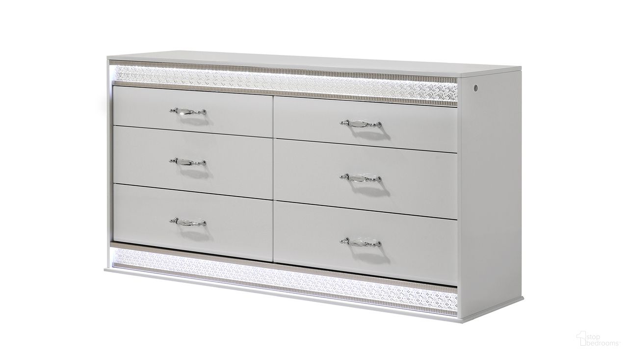 Glam Dresser In White