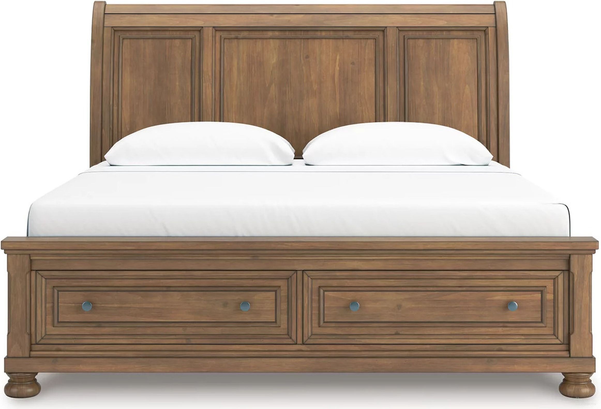 The appearance of Glarrison King Storage Sleigh Bed In Medium Brown designed by Signature Design by Ashley in the transitional interior design. This medium brown piece of furniture was selected by 1StopBedrooms from Glarrison Collection to add a touch of cosiness and style into your home. Sku: NCB779-76;NCB779-78;NCB779-99. Bed Type: Storage Bed. Bed Size: King.