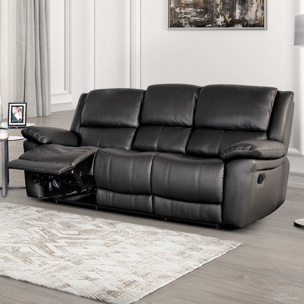 The appearance of Glarus Manual Recliner Sofa In Black designed by Furniture of America in the  interior design. This black piece of furniture  was selected by 1StopBedrooms from Glarus Collection to add a touch of cosiness and style into your home. Sku: FM69003BK-SF-M.