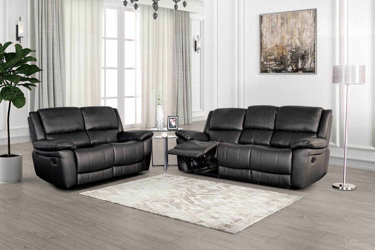 Glarus Manual Reclining Living Room Set In Black