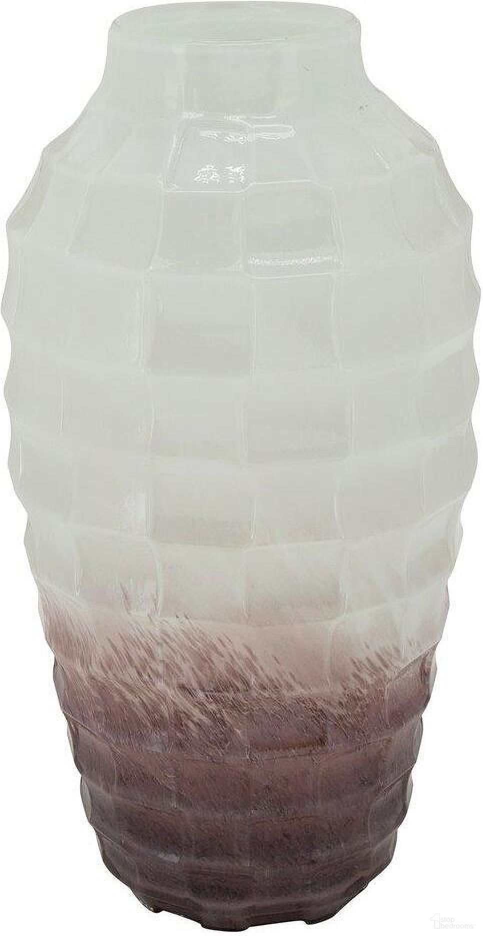 Glass 16 Inch 2-Tone Vase In Blush