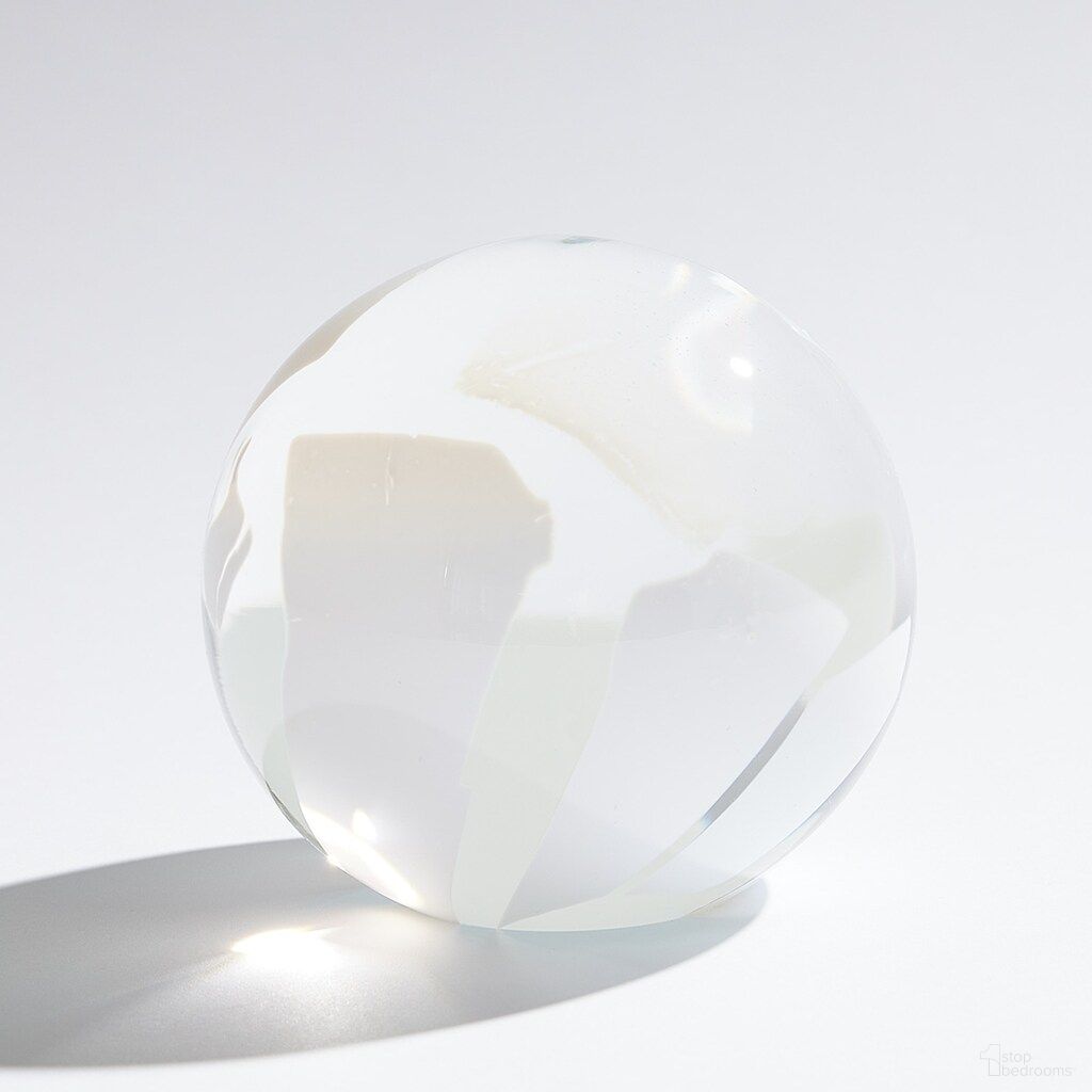 The appearance of Glass Flakes Orb Paperweight In White designed by Global Views in the modern / contemporary interior design. This white piece of furniture was selected by 1StopBedrooms from Glass Collection to add a touch of cosiness and style into your home. Sku: 760248. Material: Ceramic.