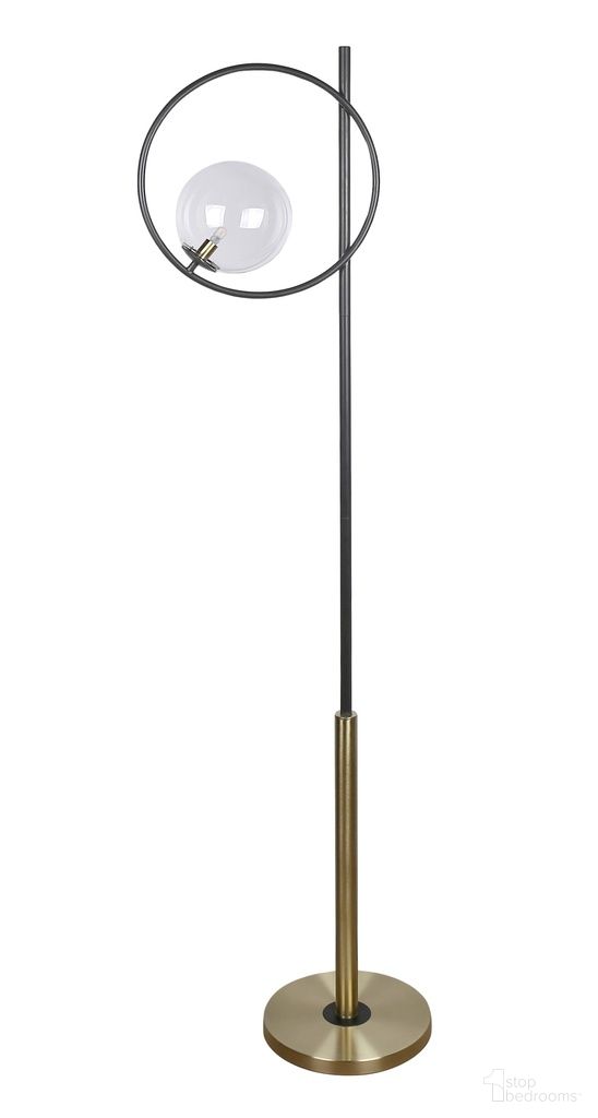 Glass Orbs Metal Floor Lamp In Matte Black and Soft Gold