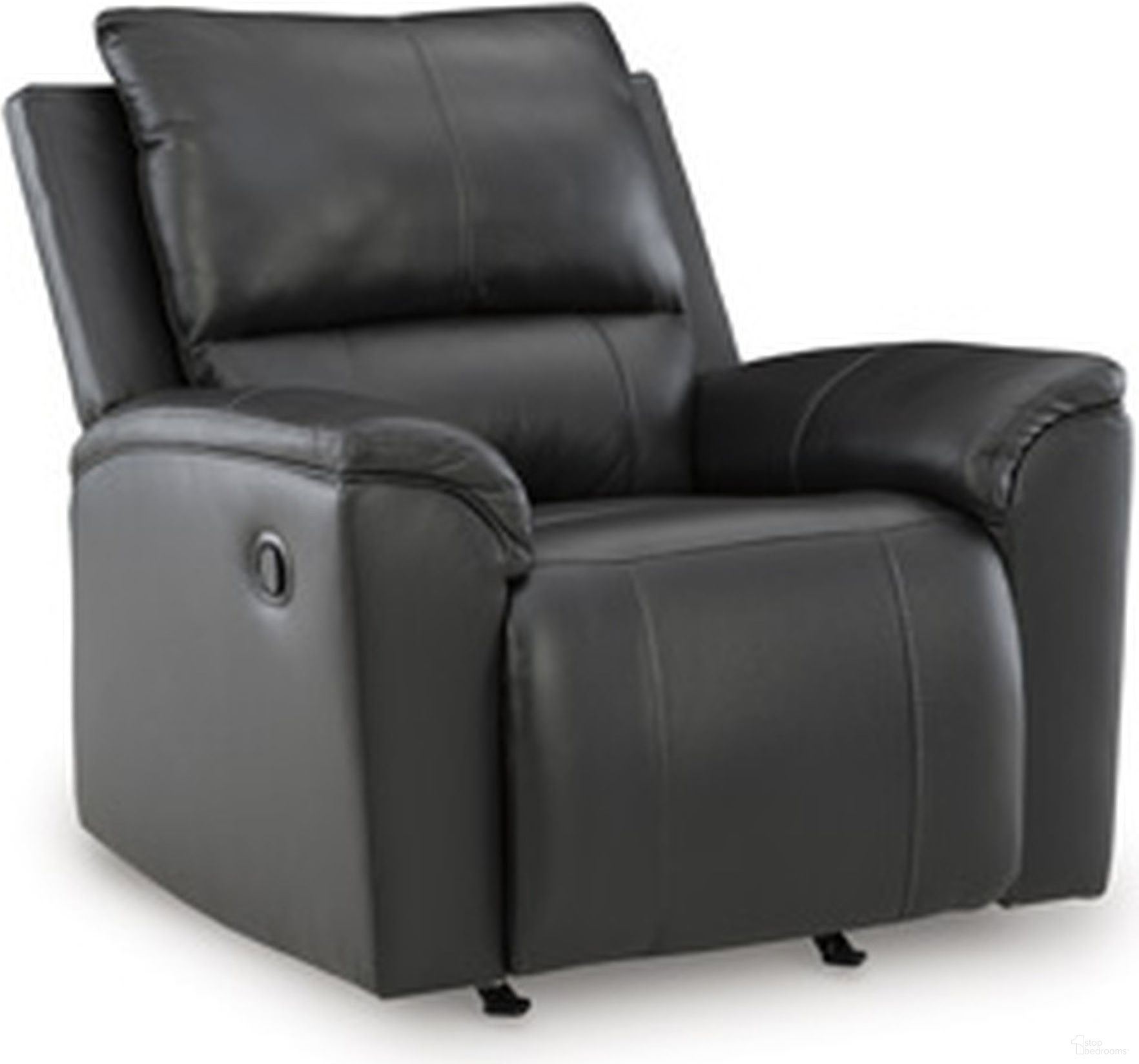 The appearance of Glassmere Recliner In Black designed by Signature Design by Ashley in the modern / contemporary interior design. This black piece of furniture was selected by 1StopBedrooms from Glassmere Collection to add a touch of cosiness and style into your home. Sku: NCU1170025. Material: Leather Match.