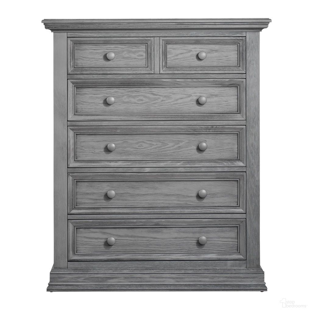 The appearance of Glenbrook 5 Drawer Chest In Graphite Gray designed by Oxford Baby in the transitional interior design. This graphite gray piece of furniture  was selected by 1StopBedrooms from Glenbrook Collection to add a touch of cosiness and style into your home. Sku: 27035530. Material: Wood.