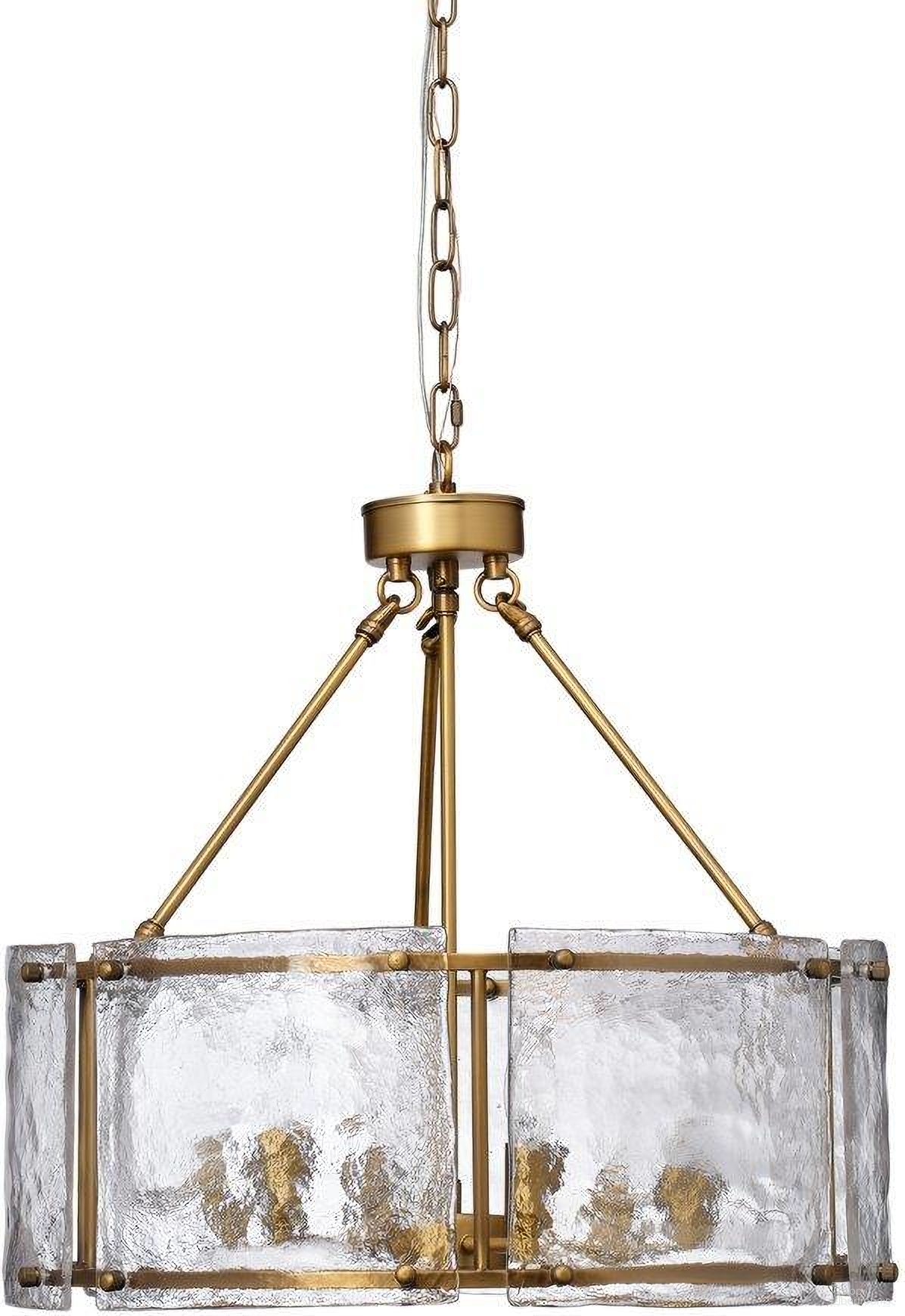 Glenn Large Round Chandelier In Antique Brass