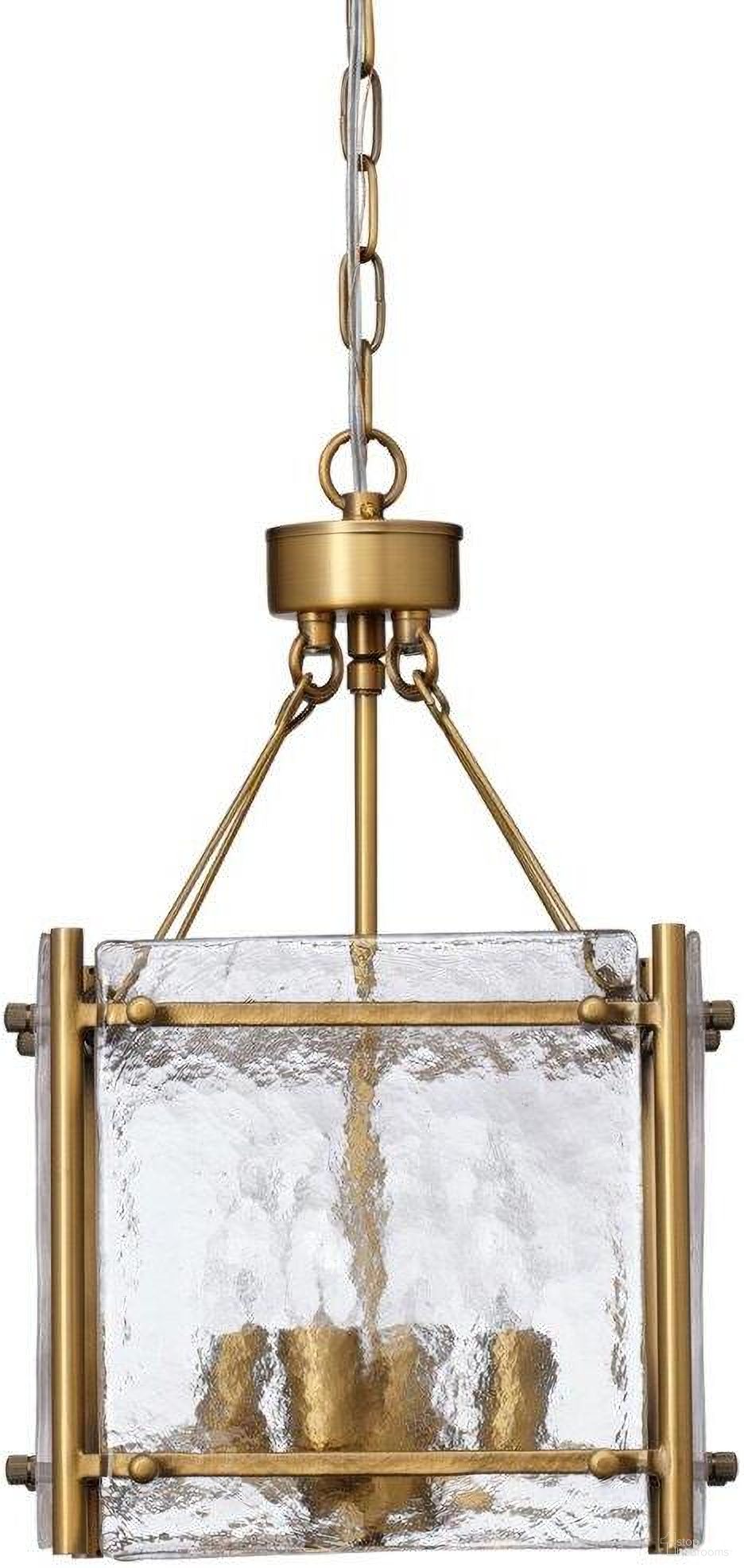 Glenn Small Square Chandelier In Antique Brass