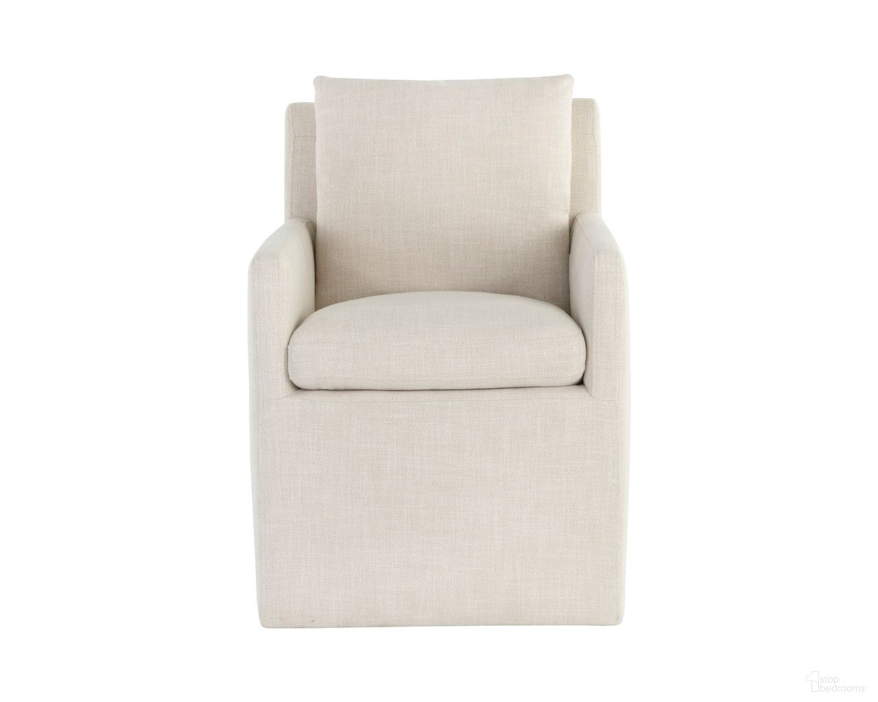 Glenrose Wheeled Dining Armchair In Effie Linen