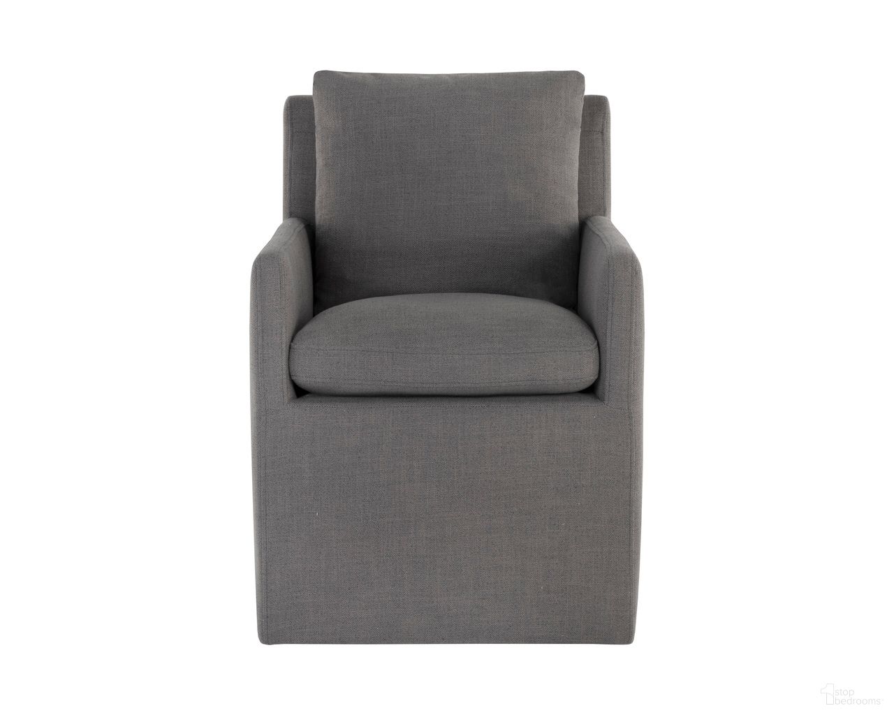 Glenrose Wheeled Dining Armchair In Effie Smoke