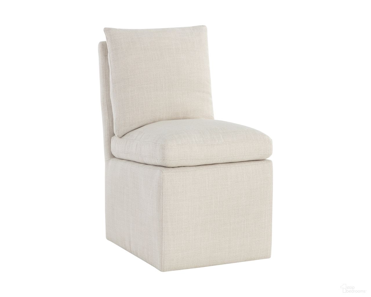 Glenrose Wheeled Dining Chair In Effie Linen