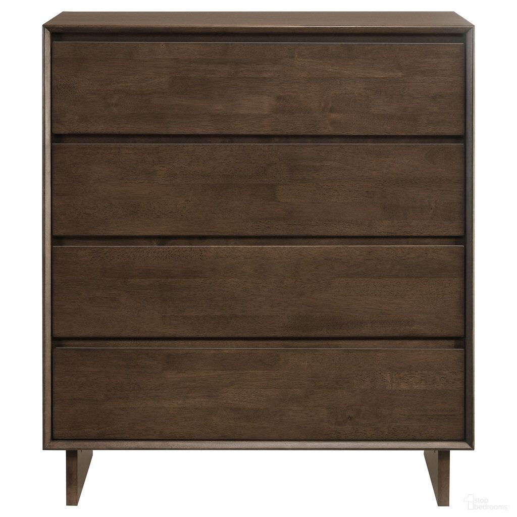 The appearance of Glenwood 4-Drawer Chest of Drawers In Warm Brown designed by Coaster in the transitional interior design. This warm brown piece of furniture was selected by 1StopBedrooms from Glenwood Collection to add a touch of cosiness and style into your home. Sku: 225015. Material: Plywood.