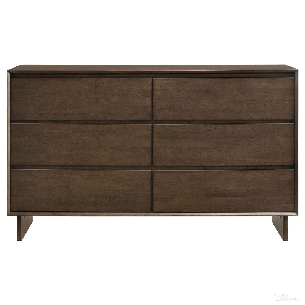 The appearance of Glenwood 6-Drawer Dresser Cabinet In Warm Brown designed by Coaster in the transitional interior design. This warm brown piece of furniture  was selected by 1StopBedrooms from Glenwood Collection to add a touch of cosiness and style into your home. Sku: 225013. Material: Plywood.