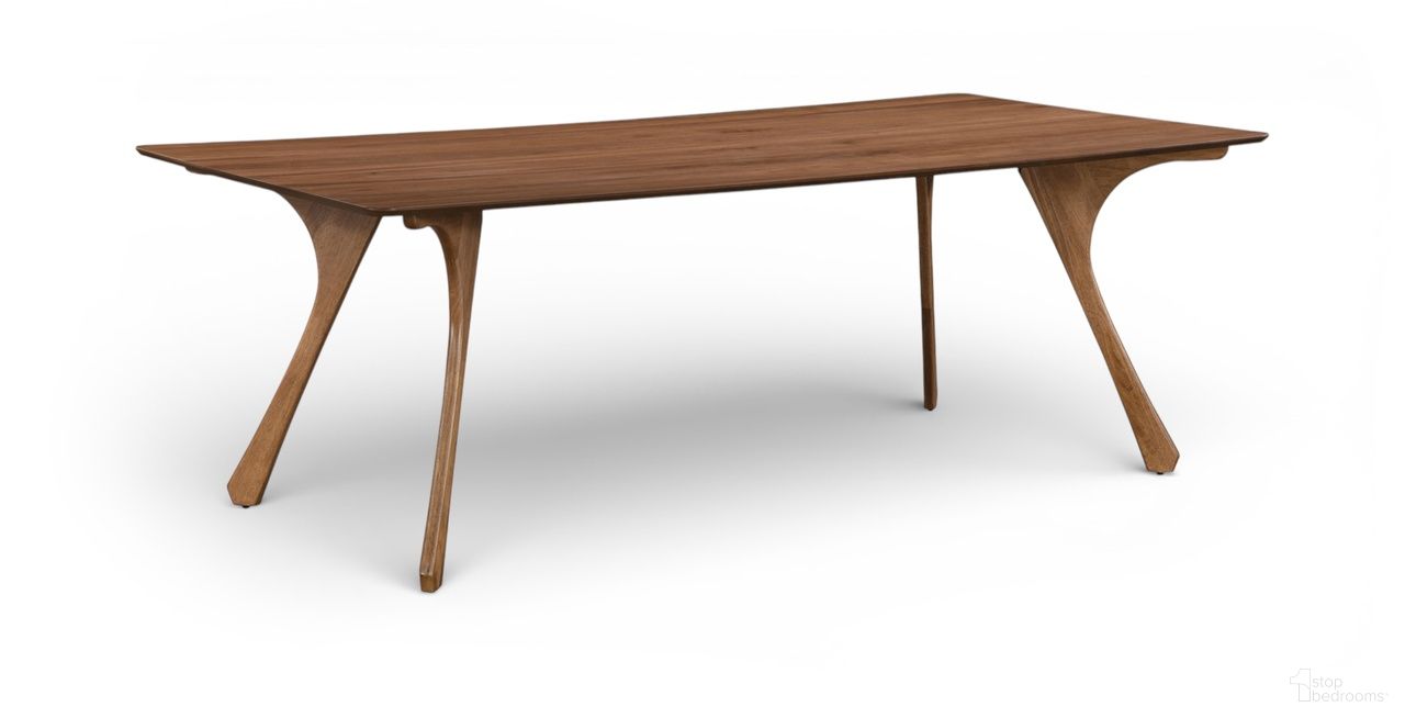 The appearance of Glenwood 86.75 Inch Solid Wood and Walnut Veneer Dining Table In Brown designed by Meridian in the transitional interior design. This brown piece of furniture  was selected by 1StopBedrooms from Glenwood Collection to add a touch of cosiness and style into your home. Sku: 88035-DT86. Table Base Style: Legs. Table Top Shape: Rectangular. Material: Rubberwood. Size: 43" x 86".