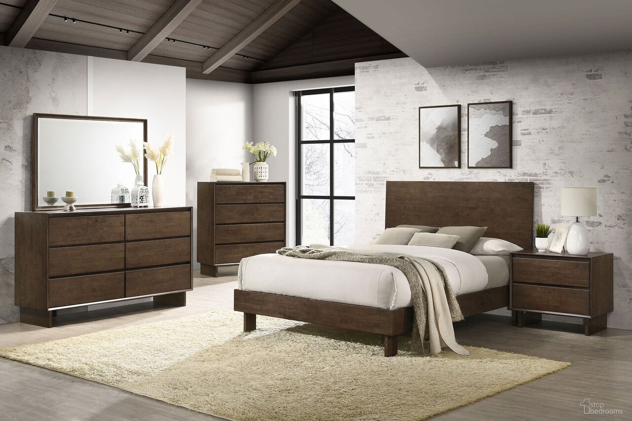 The appearance of Glenwood Platform Panel Bedroom Set In Warm Brown designed by Coaster in the transitional interior design. This warm brown piece of furniture was selected by 1StopBedrooms from Glenwood Collection to add a touch of cosiness and style into your home. Sku: 225011QB1;225011QB2;225012. Bed Size: King. Material: Hardwood.