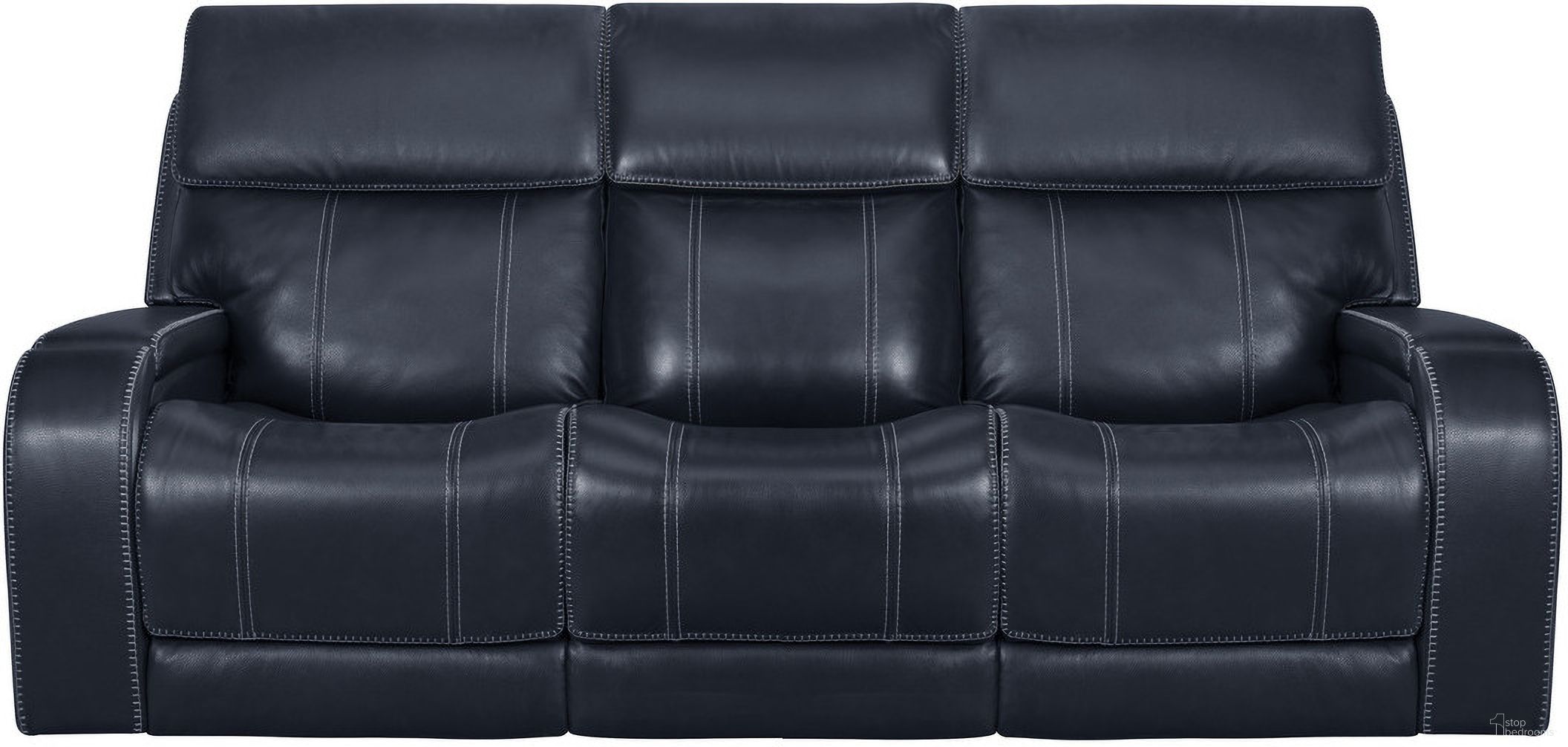 The appearance of Glenwood Sofa with Power Recline, Power Head Rests and Lay Flat Power Lumbar In Ocean designed by BarcaLounger in the transitional interior design. This ocean piece of furniture was selected by 1StopBedrooms from Glenwood Collection to add a touch of cosiness and style into your home. Sku: 39PHL1188375047. Material: Leather.