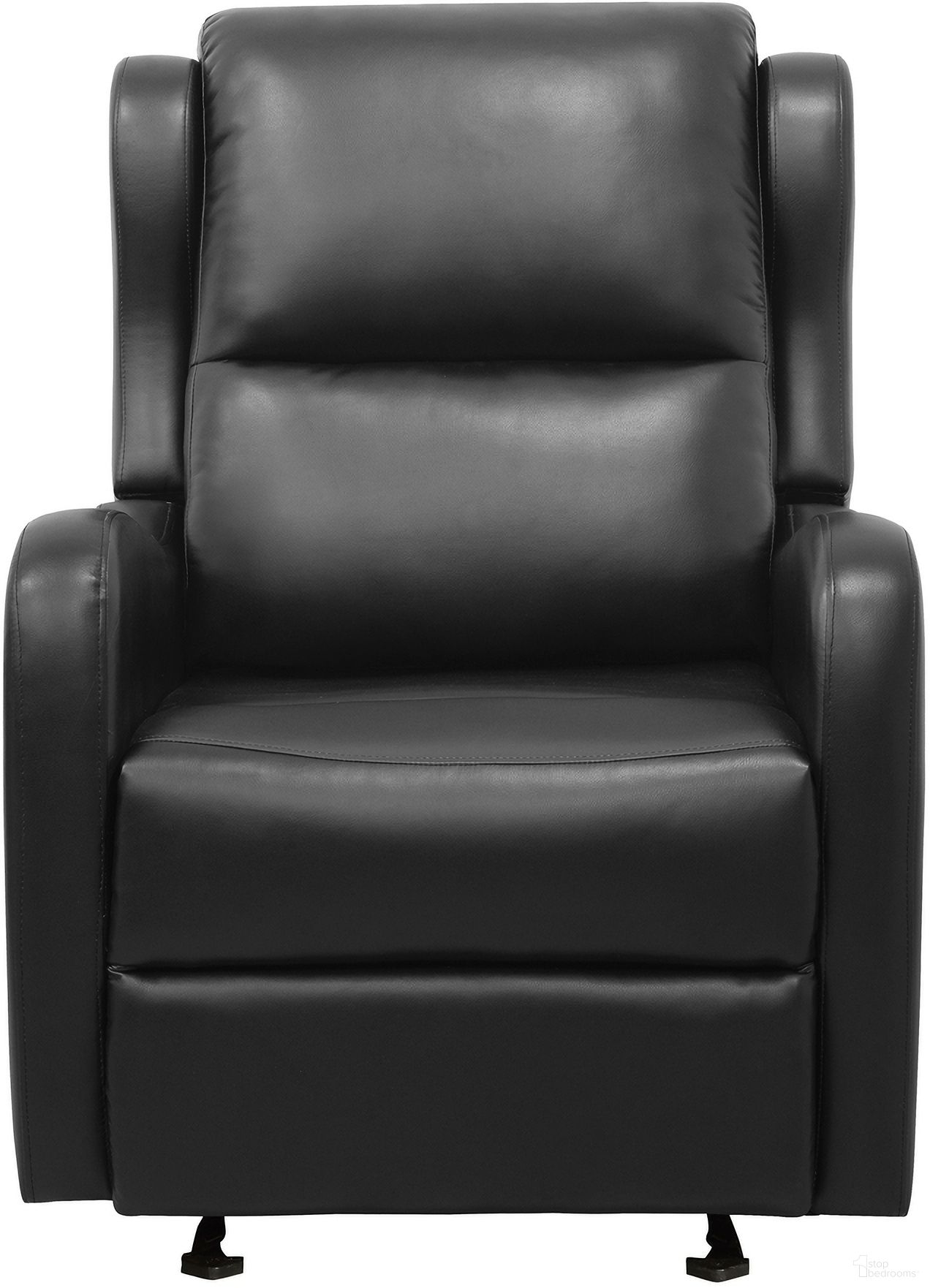 The appearance of Durant Glider Reclining Chair In Black designed by Homelegance in the modern / contemporary interior design. This black piece of furniture was selected by 1StopBedrooms from Durant Collection to add a touch of cosiness and style into your home. Sku: 8527BLK-1GD. Material: Faux Leather.