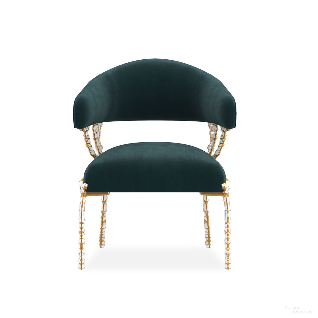 The appearance of Glimmer Of Hope Accent Chair In Green designed by Caracole in the modern / contemporary interior design. This green piece of furniture was selected by 1StopBedrooms from Glimmer Of Hope Collection to add a touch of cosiness and style into your home. Sku: UPH-419-231-B. Material: Metal.