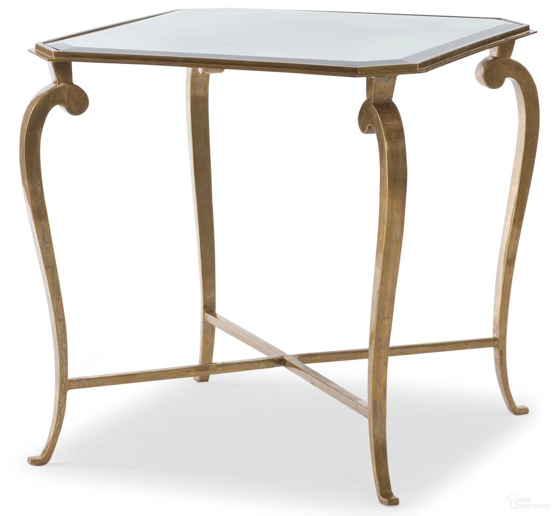 Gliss Square Lamp Table In Antique Gold