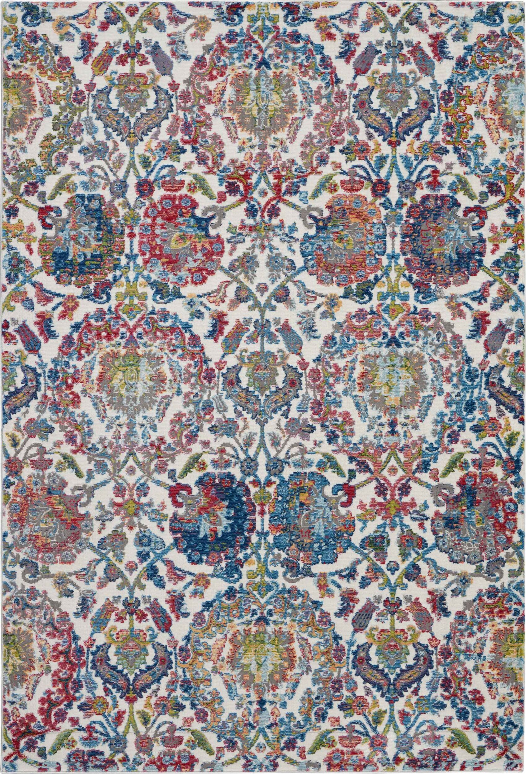 The appearance of Global Vintage Ivory and Blue 4' x 6' Area Rug designed by Nourison in the transitional interior design. This ivory and blue piece of furniture was selected by 1StopBedrooms from Global Vintage Collection to add a touch of cosiness and style into your home. Sku: 99446458551. Material: Polypropylene.