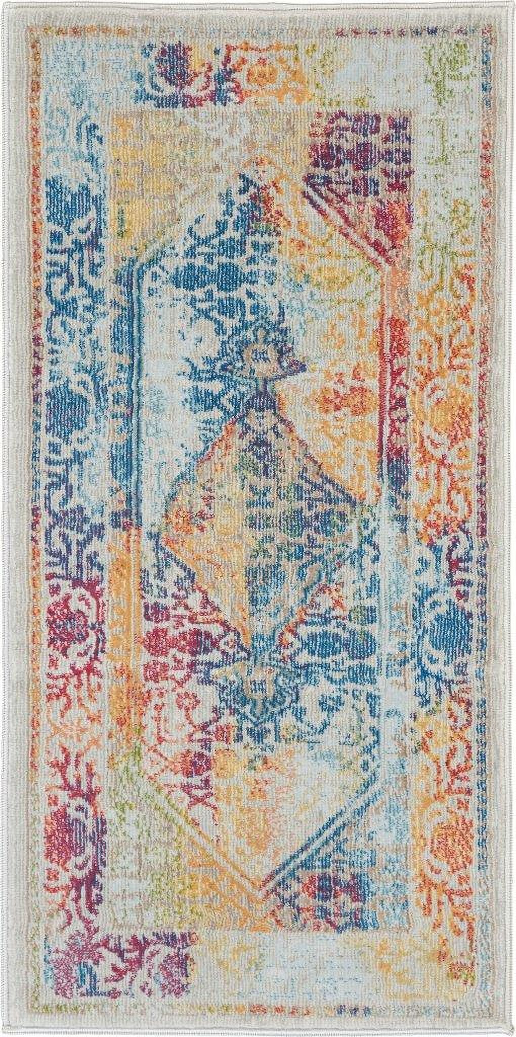 The appearance of Global Vintage Ivory and Multicolor 2' x 4' Area Rug designed by Nourison in the transitional interior design. This ivory and multicolor piece of furniture was selected by 1StopBedrooms from Global Vintage Collection to add a touch of cosiness and style into your home. Sku: 99446458223. Material: Polypropylene.