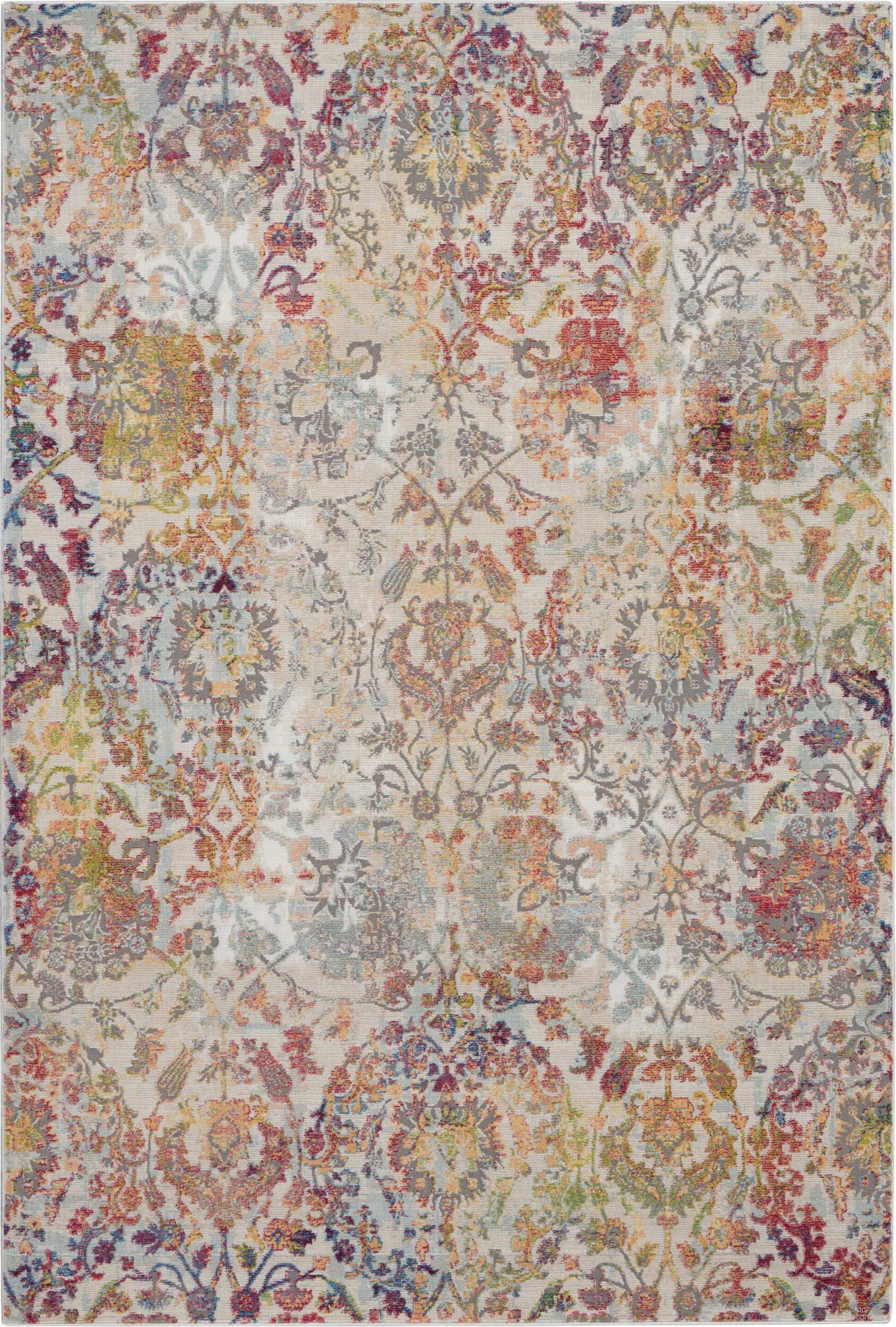 The appearance of Global Vintage Ivory and Orange 5'3" x 7'6" Area Rug designed by Nourison in the transitional interior design. This ivory and orange piece of furniture was selected by 1StopBedrooms from Global Vintage Collection to add a touch of cosiness and style into your home. Sku: 99446458674. Material: Polypropylene.