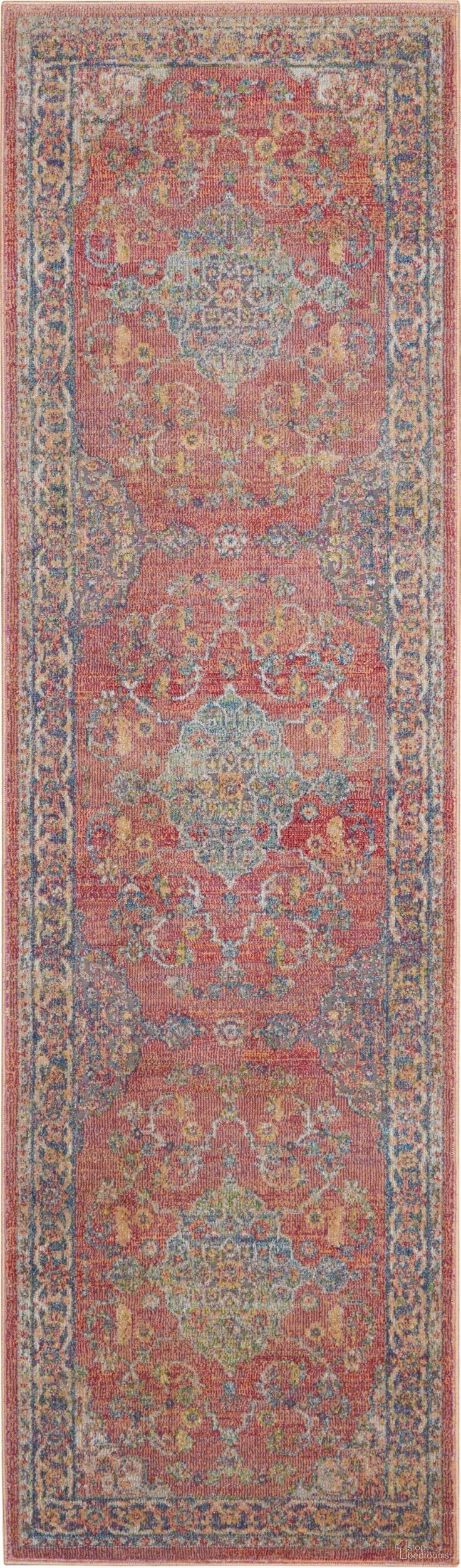 The appearance of Global Vintage Multicolor 2'4" x 8' Runner Area Rug designed by Nourison in the traditional interior design. This multicolor piece of furniture was selected by 1StopBedrooms from Global Vintage Collection to add a touch of cosiness and style into your home. Sku: 99446457677. Material: Polypropylene.