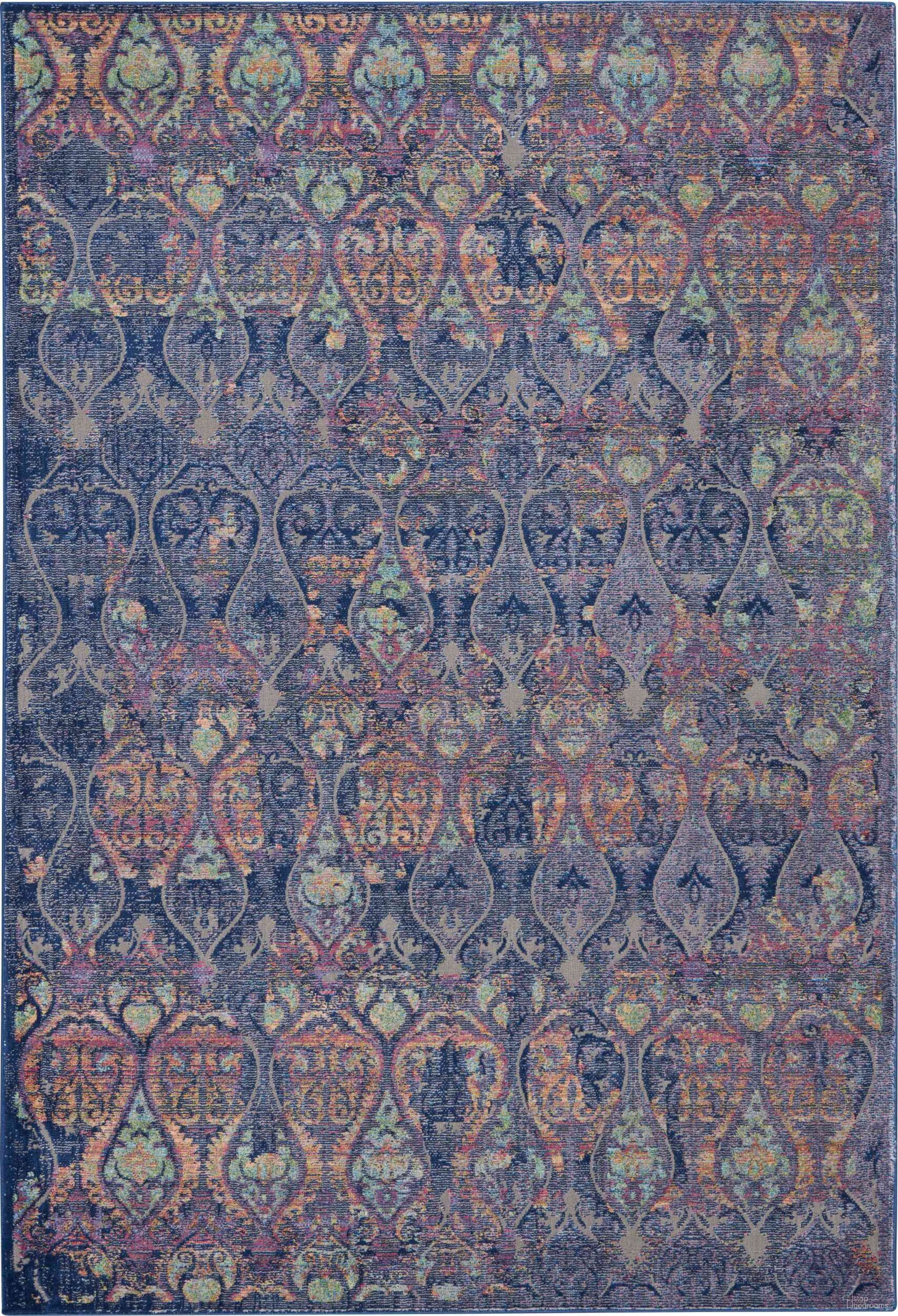 The appearance of Global Vintage Navy and Multicolor 4' x 6' Area Rug designed by Nourison in the transitional interior design. This navy and multicolor piece of furniture was selected by 1StopBedrooms from Global Vintage Collection to add a touch of cosiness and style into your home. Sku: 99446458919. Material: Polypropylene.
