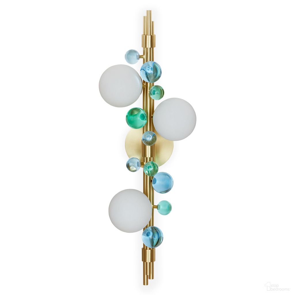 The appearance of Globo Linear Sconce In Blue/Green/Brass designed by Jonathan Adler in the modern / contemporary interior design. This blue/green/brass piece of furniture was selected by 1StopBedrooms from Globo Collection to add a touch of cosiness and style into your home. Sku: 33503. Material: Brass.