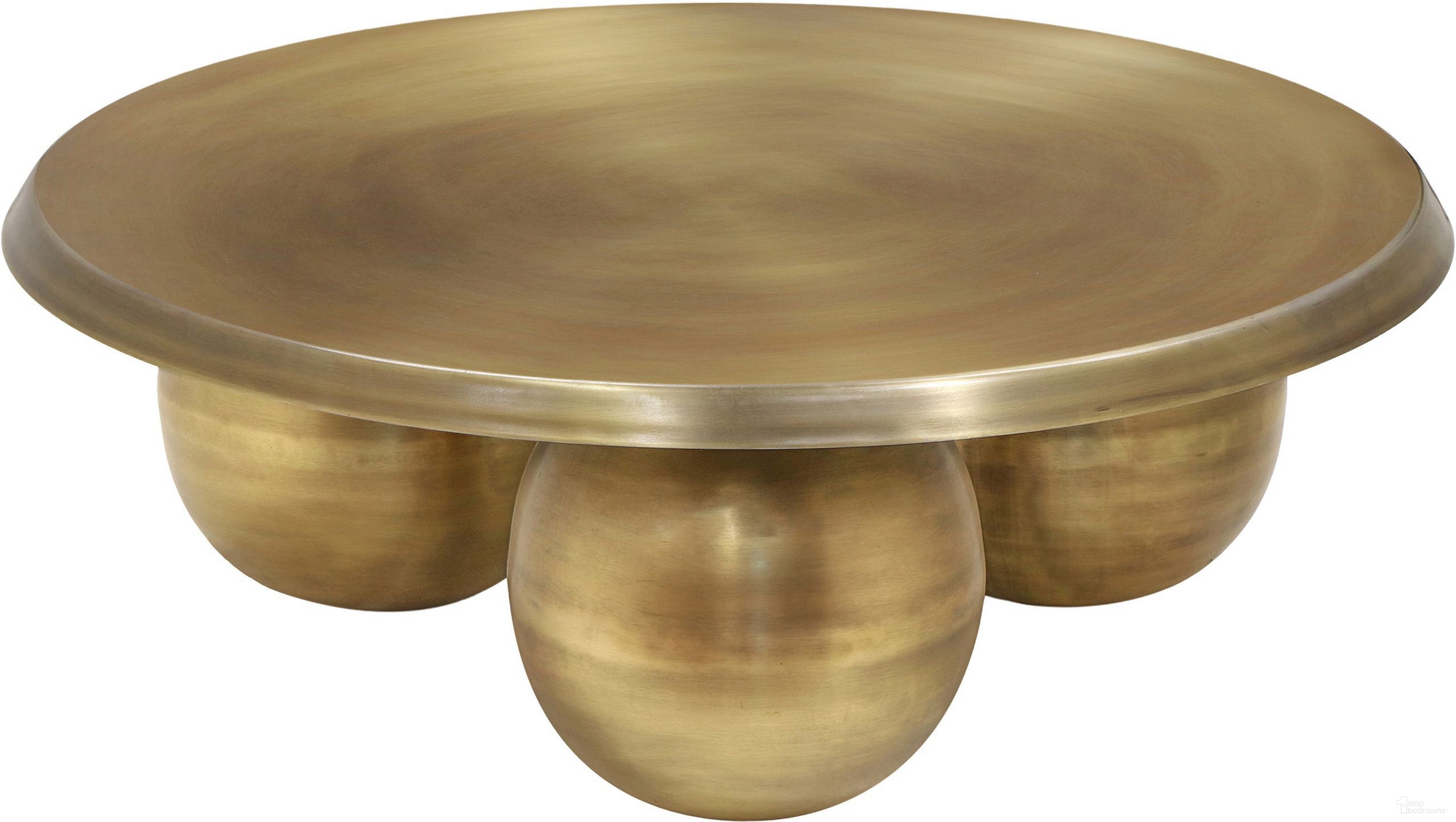 The appearance of Globus Coffee Table In Gold designed by Meridian in the modern / contemporary interior design. This gold piece of furniture was selected by 1StopBedrooms from Globus Collection to add a touch of cosiness and style into your home. Sku: 225Gold-CT Box 1/2 (Top);225Gold-CT Box 2/2 (Base). Material: Iron.
